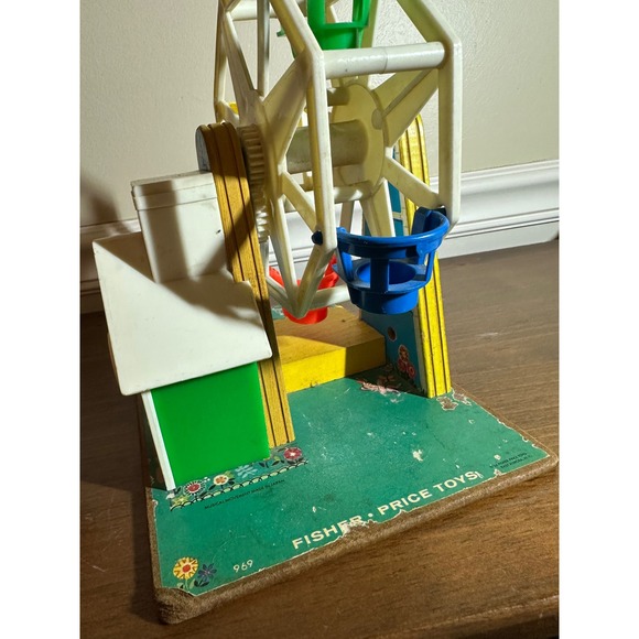 Vintage 1966 Fisher Price Music Box Ferris Wheel Little People Toy Carnival - Picture 6 of 8